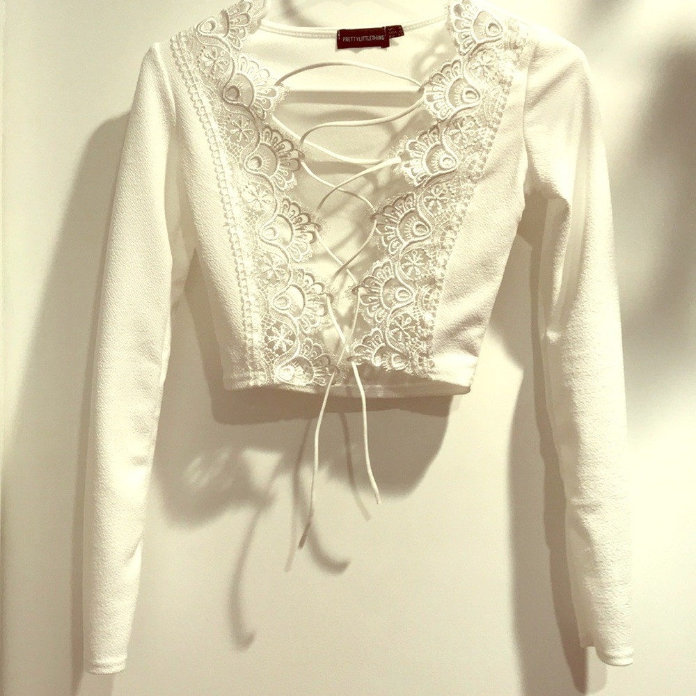 White PrettyLittleThing Top